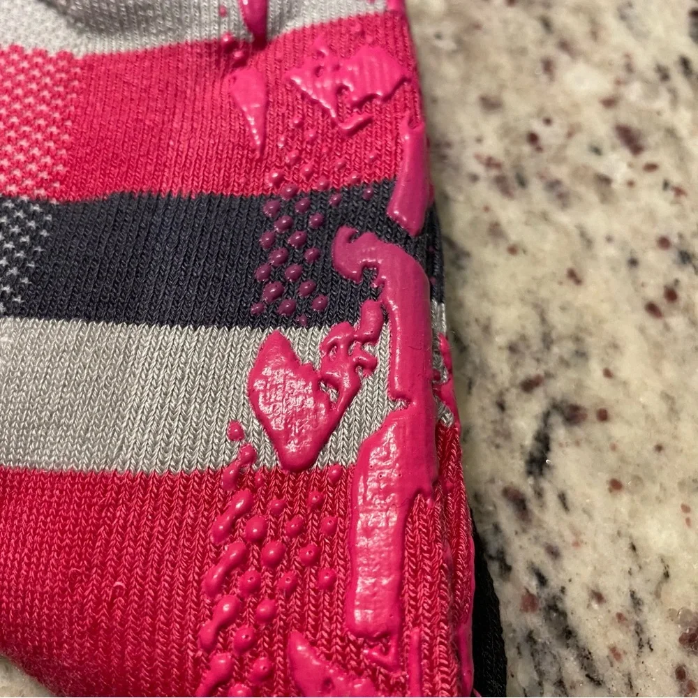 Stop Socks womens size small medium stripes pink black traction new with tags